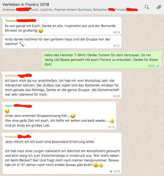 verlieben in Florenz Gruppe