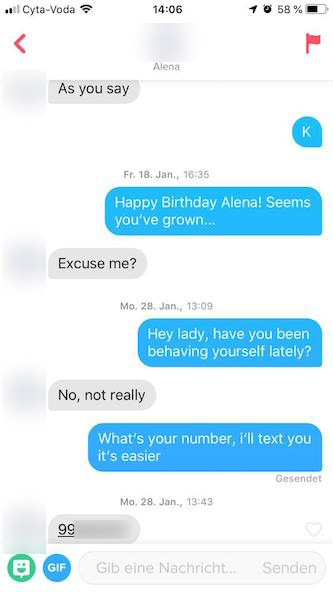 Tinder - Einfach nach ihrer Nummer fragen