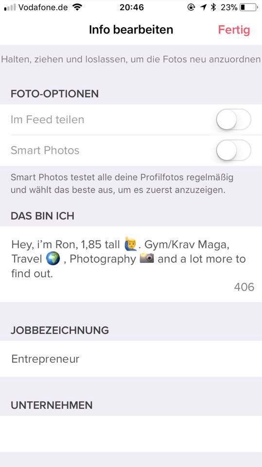 Tinder Tipps - Schlechter Profiltext